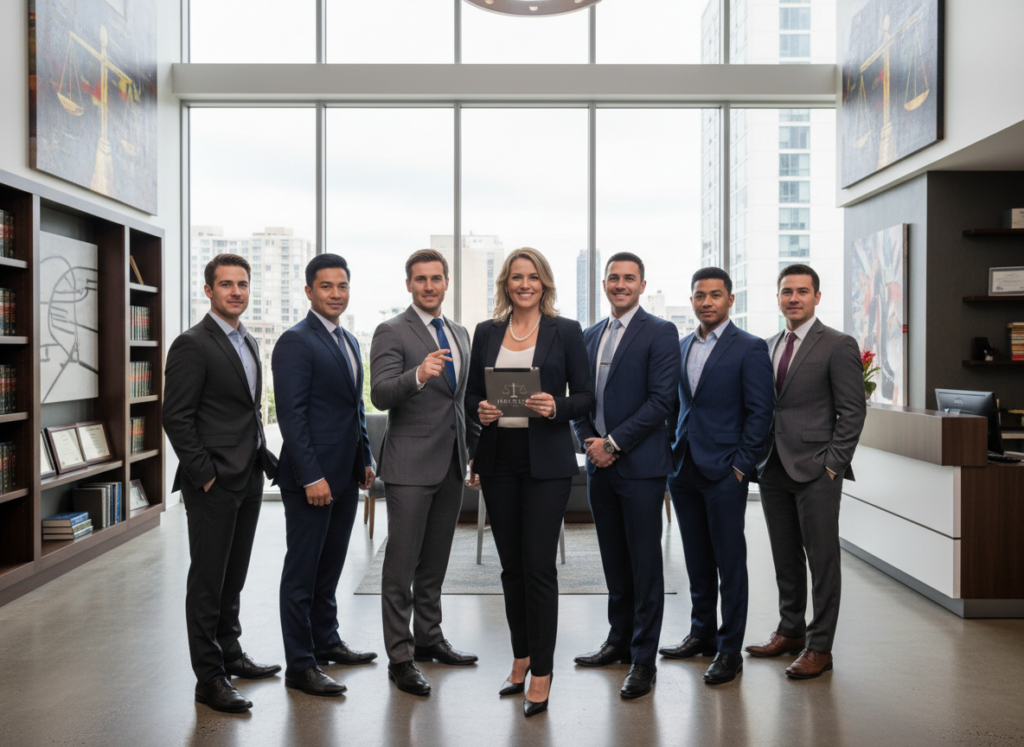 Group of attorneys in a corporate office